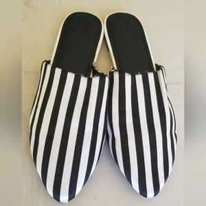 "Beatlejuice shoes"  Black and white stripes slip on shoes